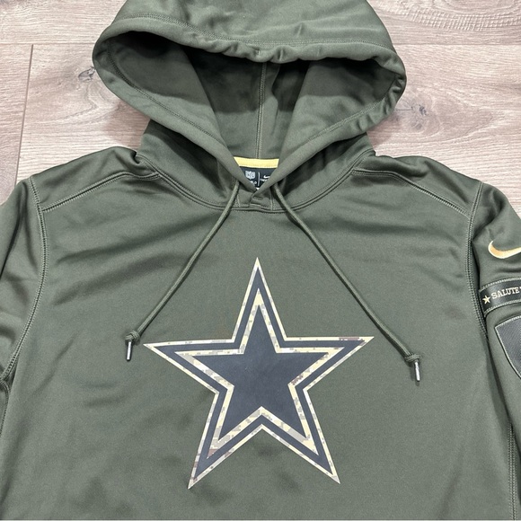 Nike Therma Fit NFL Dallas Cowboys Salute To Service Hoodie Size Men's Medium M - Picture 7 of 9